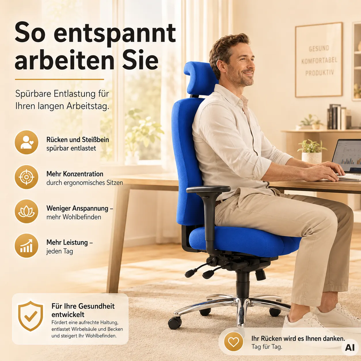 Office - Bürostuhl gegen Steißprobleme